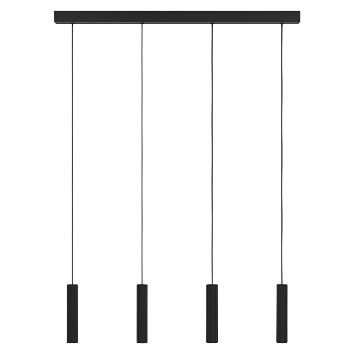 Eglo Lámpara colgante LED Almudaina (5,4 W, L x An x Al: 82 x 6 x 110 cm, Negro, Blanco cálido, 4 ud.) | BAUHAUS