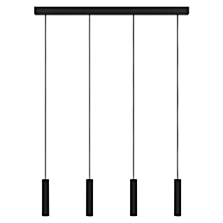 Eglo Lámpara colgante LED Almudaina (5,4 W, L x An x Al: 82 x 6 x 110 cm, Negro, Blanco cálido, 4 ud.)