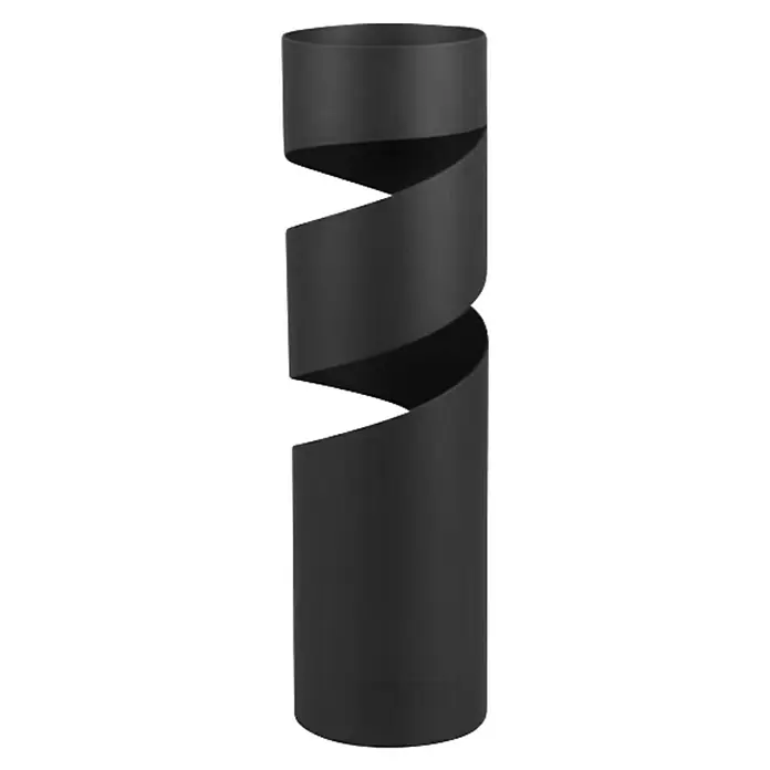 Trio Lighting Stream Lámpara de sobremesa - 10 W, Ø x Al: 10 x 35 cm, Negro, GU10 - Primer plano de una columna decorativa negra en espiral, que muestra un elemento de diseño moderno y elegante.