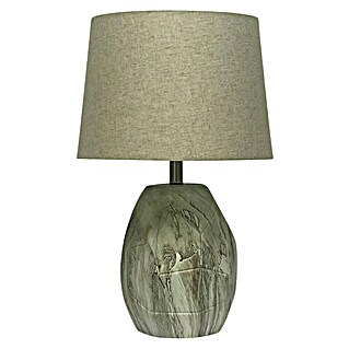 Lámpara de sobremesa de cerámica (40 W, L x An x Al: 36 x 36 x 56 cm, Beige marmolado, E27)