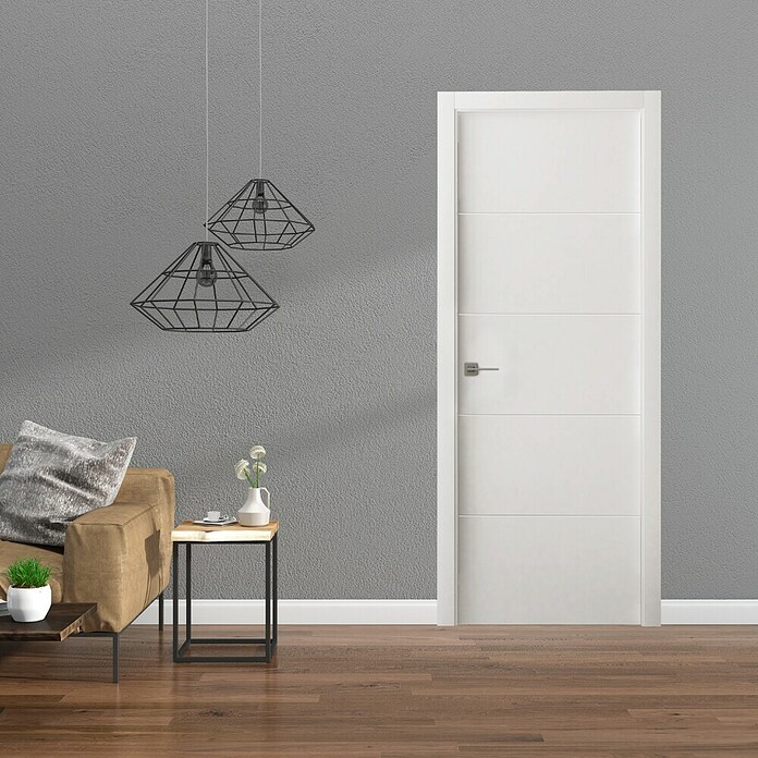Pack puerta de interior reversible (82,5 x 203 cm, Izquierda/Derecha, Blanco, Maciza, Reversible) | BAUHAUS