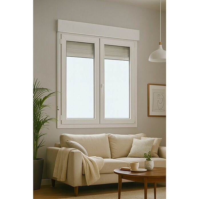 Ventana de PVC practicable-oscilobatiente (100 x 115 cm, Derecha, Blanco) | BAUHAUS