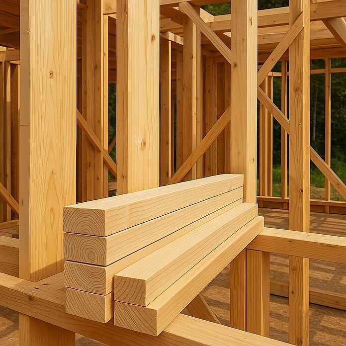 Madera maciza para construcción (Abeto rojo/abeto, 3 m x 16 cm x 8 cm, Lijado)