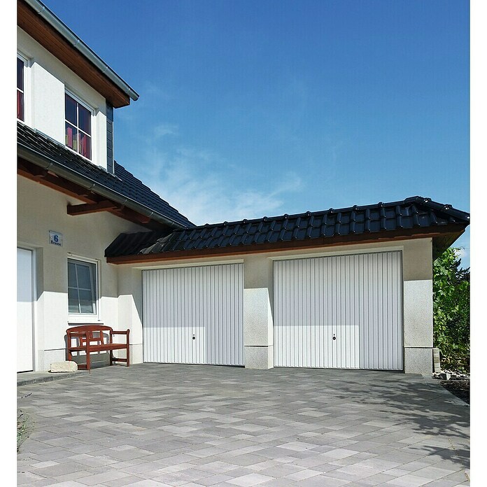 Hörmann Garagentor Berry N80 Pearl M902 (2 375 x 2 125 mm, Weiß, Pearlgrain) | BAUHAUS