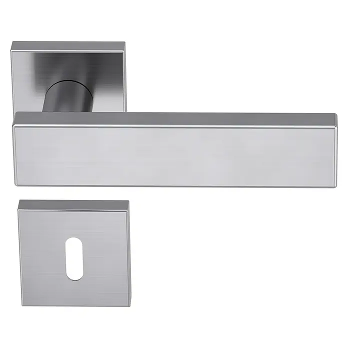 Diamond Doors Creative Zimmertürgarnitur Lancaster - Stärke Tür: 40 mm - 45 mm, Buntbart - Elegante Türgarnitur aus gebürstetem Edelstahl mit klaren, modernen Linien für stilvolle Innentüren. Hochwertige Verarbeitung und zeitloses Design.