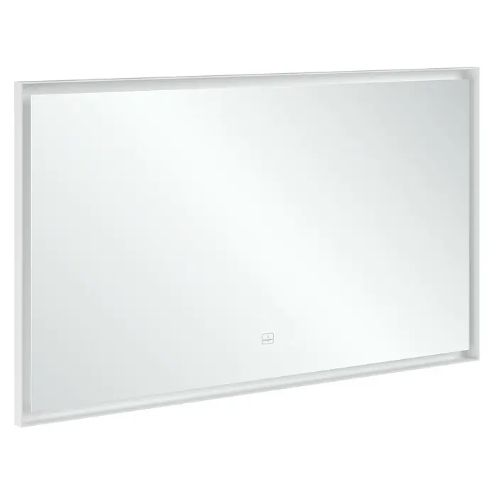 Villeroy & Boch Subway 3.0 Lichtspiegel - 130 x 75 cm, White Matt - Modernes, rechteckiges Badezimmerspiegel mit integrierter Beleuchtung für ein stilvolles Ambiente und optimale Ausleuchtung.