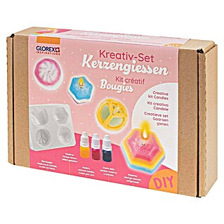 Glorex Bastel-Set Kreativ-Set Kerzengiessen (Gelb/Rot/Blau)