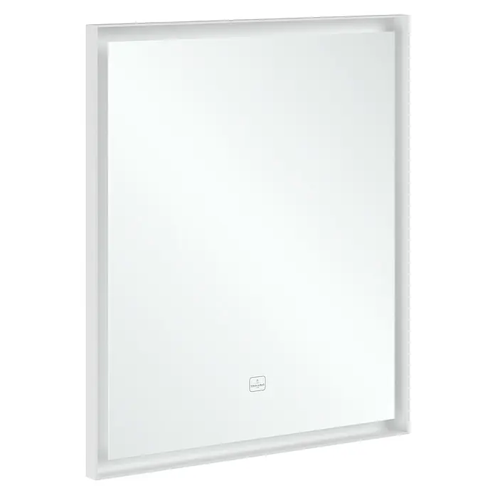 Villeroy & Boch Subway 3.0 Lichtspiegel - 65 x 75 cm, White Matt - Ein quadratischer, weiß gerahmter Spiegel von Villeroy & Boch, der modernes Design und Funktionalität vereint. Perfekt für jedes Badezimmer.