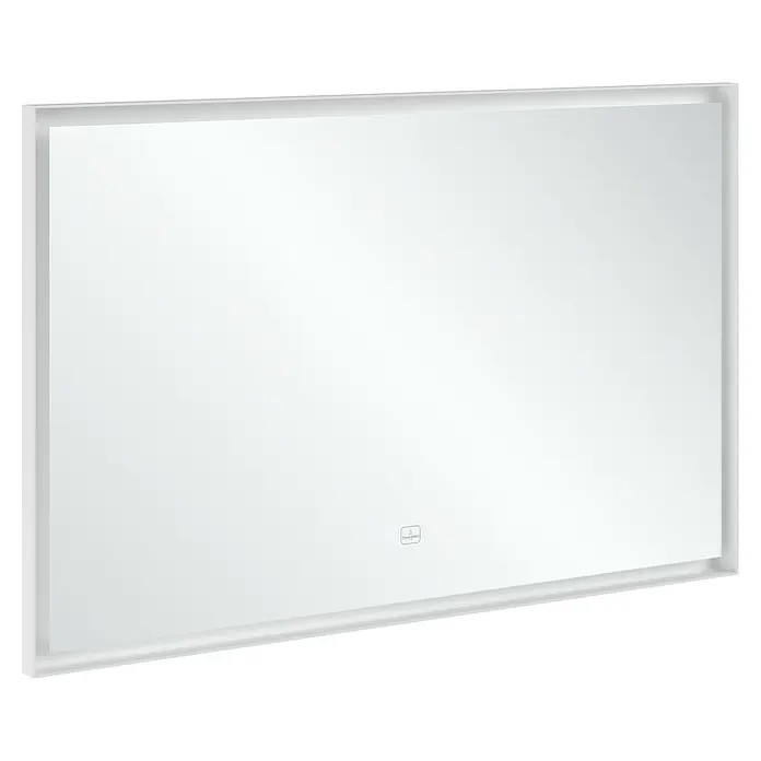 Villeroy & Boch Subway 3.0 Lichtspiegel - 120 x 75 cm, White Matt - Ein modernes, rechteckiges Badezimmerspiegel mit LED-Beleuchtung, das Eleganz und Funktionalität vereint.