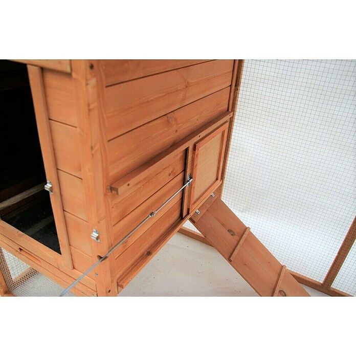 Starke Kleintierstall Hühnerstall mit Egghaus (198 x 75 x 103 cm, Braun) | BAUHAUS