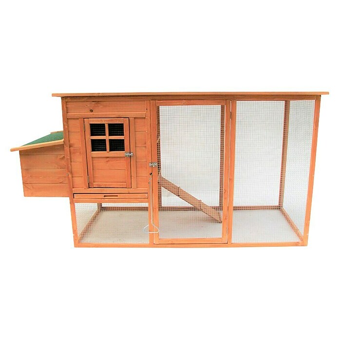 Starke Kleintierstall Hühnerstall mit Egghaus (198 x 75 x 103 cm, Braun) | BAUHAUS