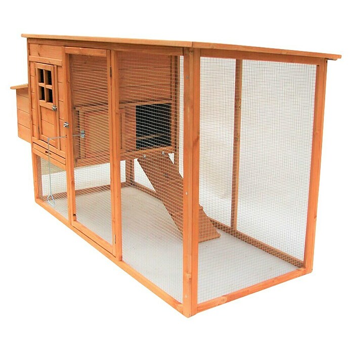 Starke Kleintierstall Hühnerstall mit Egghaus (198 x 75 x 103 cm, Braun) | BAUHAUS
