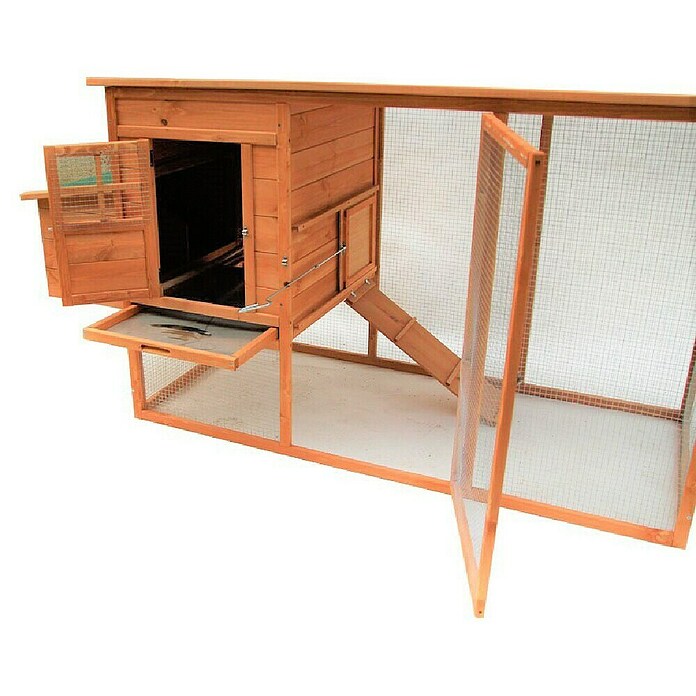 Starke Kleintierstall Hühnerstall mit Egghaus (198 x 75 x 103 cm, Braun) | BAUHAUS