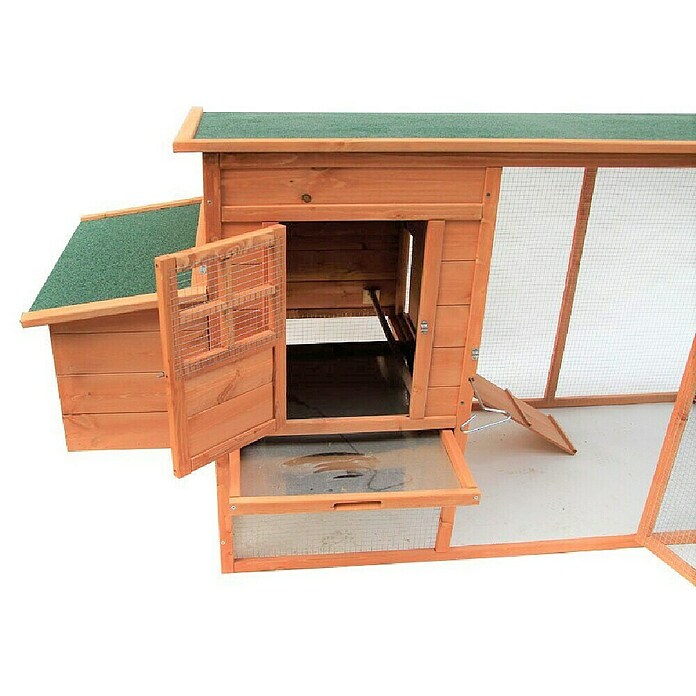 Starke Kleintierstall Hühnerstall mit Egghaus (198 x 75 x 103 cm, Braun) | BAUHAUS