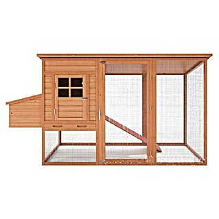 Starke Kleintierstall Hühnerstall mit Egghaus (198 x 75 x 103 cm, Braun)