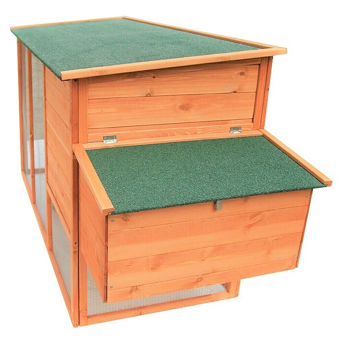 Starke Kleintierstall Hühnerstall mit Egghaus (198 x 75 x 103 cm, Braun) | BAUHAUS