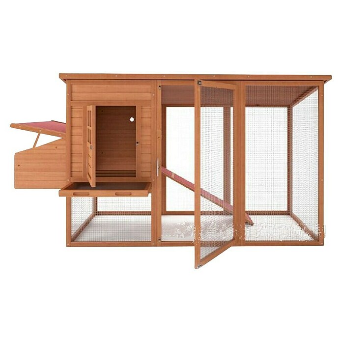 Starke Kleintierstall Hühnerstall mit Egghaus (198 x 75 x 103 cm, Braun) | BAUHAUS