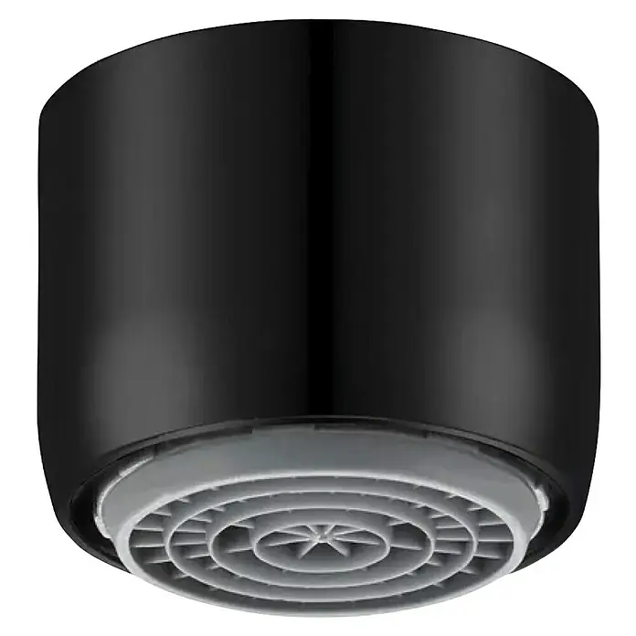 Neoperl Cascade SLC Wassersparstrahlregler - M22X1, Durchflussmenge: 3,8 l/min, Schwarz, Passend für: Armaturen & Duschen - Schwarzer Wasserhahn-Luftsprudler mit grauem Einsatz zur Wasserbegrenzung für Spüle oder Waschbecken.