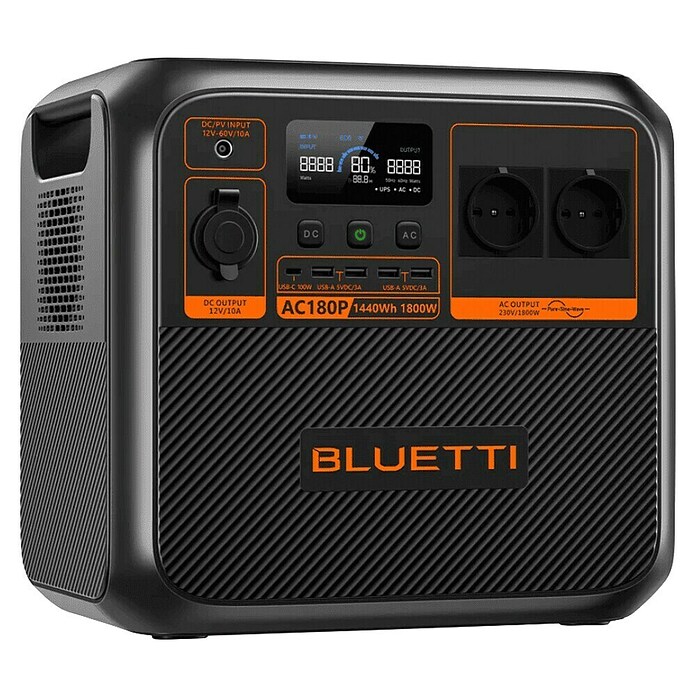 Bluetti Powerstation AC180P (1 440 Wh, Schwarz) | BAUHAUS