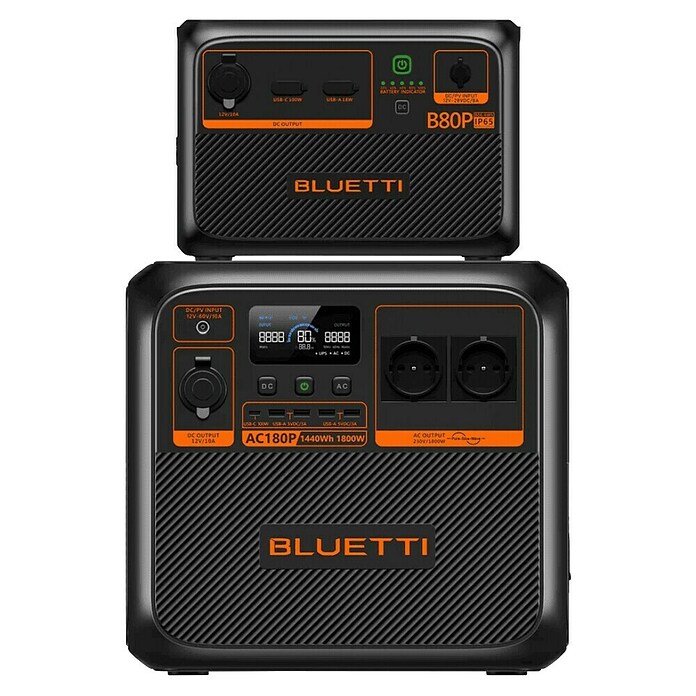 Bluetti Powerstation AC180P (1 440 Wh, Schwarz) | BAUHAUS