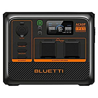 Bluetti Powerstation AC60P (504 Wh, Schwarz)