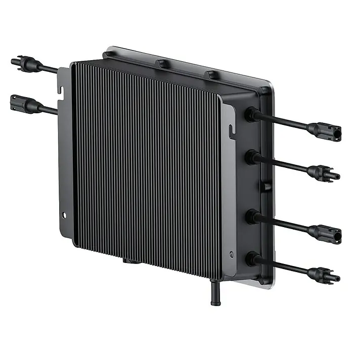Zendure Wechselrichter SolarFlow Hub 2000 - Leistung: 2.400 W - Produktansicht eines Solarwechselrichters mit Kühlrippen und Anschlüssen. Ideal für Solaranlagen und erneuerbare Energien.