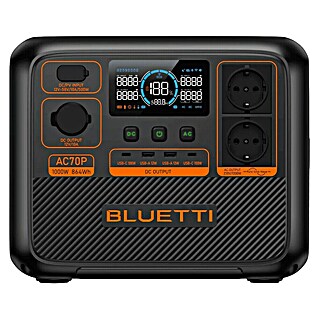 Bluetti Powerstation P-AC70P (864 Wh, Schwarz)