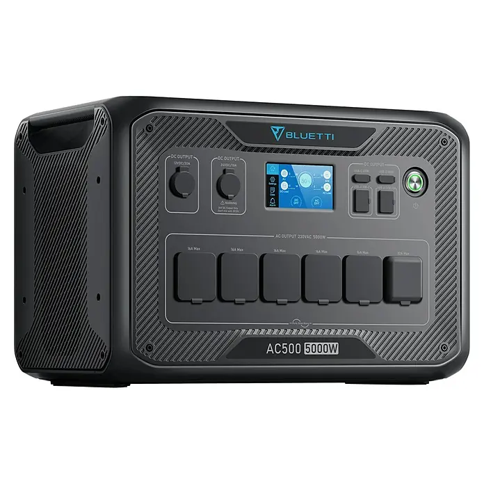 Bluetti Batteriespeicher B700 - Akkuleistung: 716,8 Wh - Tragbare Bluetti AC500 Powerstation mit 5000W Leistung, ideal für Stromversorgung unterwegs und zu Hause.