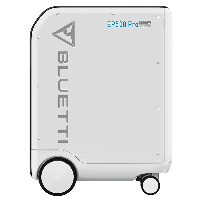 Respekta Küchenzeile Gabriel - Breite: 320 cm, Weiß-Hochglanz, Mit Elektrogeräten - Ansicht der BLUETTI EP500 Pro Powerstation, ein tragbares Kraftwerk mit 3000 W und 5100 Wh für netzunabhängige Stromversorgung.