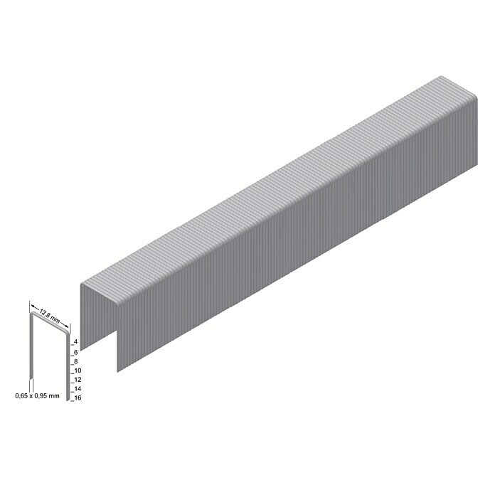 Prebena Heftklammer Typ A (Länge: 16 mm, Rückenbreite: 12,9 mm, 2.000 Stk.) | BAUHAUS