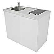 Respekta Mini kuhinja Levin  (Širina: 100 cm, Bijele boje, Sa staklokeramičkom pločom + hladnjakom) | BAUHAUS