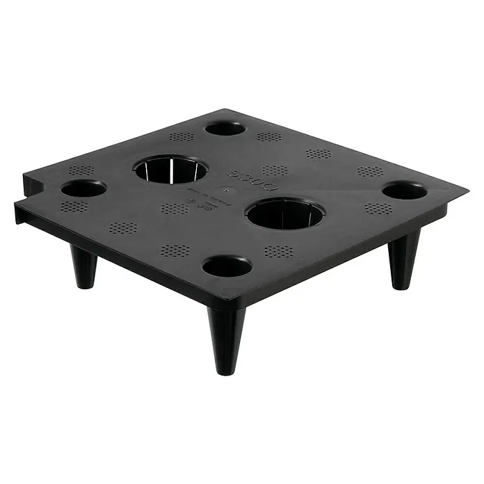 Lechuza Trennboden Cubico/Cube - Kunststoff, Schwarz, Passend für: Cubico 40 / Cube 40 - Schwarzer quadratischer Pflanzenständer mit Löchern für Pflanztöpfe und integrierten Beinen, ideal für eine ordentliche Pflanzenpräsentation.
