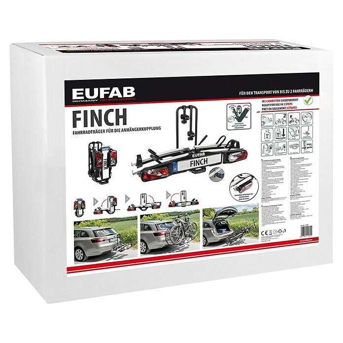 Eufab Fahrradträger Finch (Geeignet für: 2 Fahrräder/E-Bikes, Traglast: Max. 60 kg)