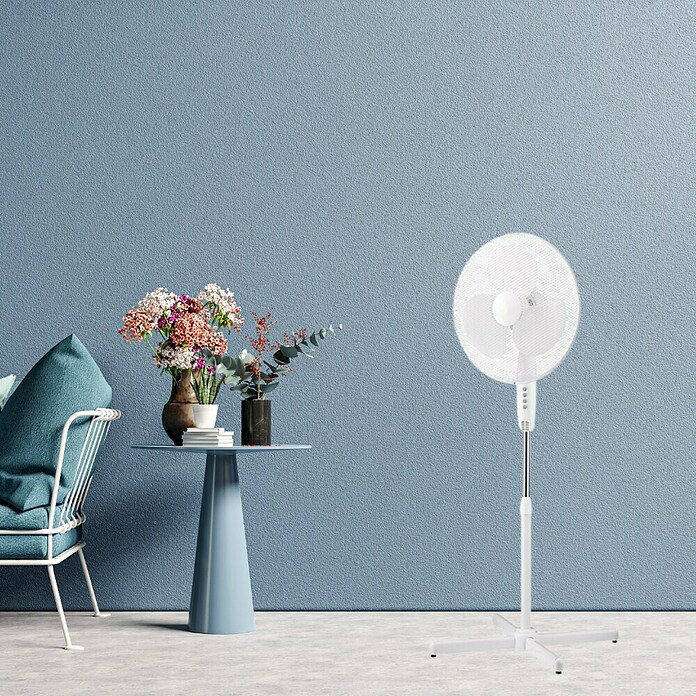 Houston Ventilador de pie 50113 BH (Blanco, Diámetro: 40 cm, 45 W)