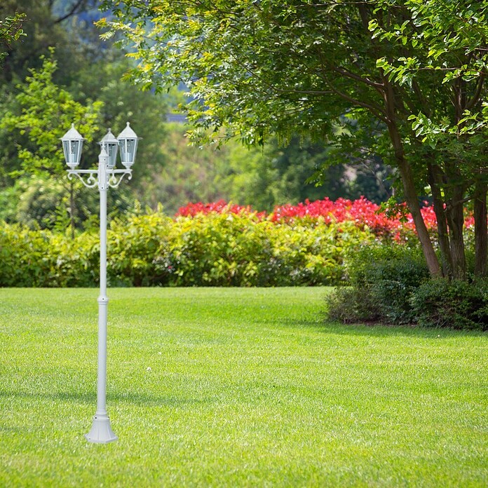 Farola Orlando  (3 × 60 W, Altura: 217 cm, Blanco)