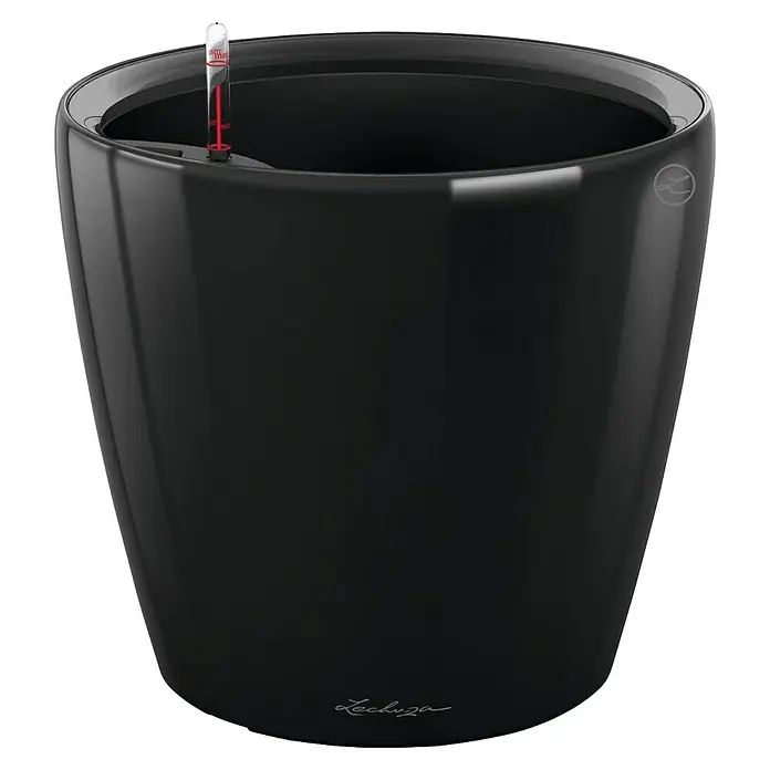 Lechuza Classico Pflanztopf Premium LS - Außenmaß (Ø x H): 28,5 x 26 cm, Kunststoff, Schwarz - Schwarzer Pflanzkübel von Lechuza mit Wasserstandsanzeige für optimale Pflanzenpflege. Das elegante Design passt perfekt in jeden Raum.