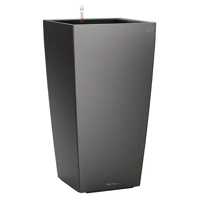 Lechuza Pflanzsäule eckig Cubico Premium - Außenmaß (L x B x H): 50 x 50 x 95 cm, Kunststoff, Anthrazit Metallic - Lechuza Cubico Pflanzgefäß, ein schlanker, moderner Pflanzkübel in Anthrazit, ideal für stilvolle Innen- und Außenbereiche, mit integriertem Bewässerungssystem.