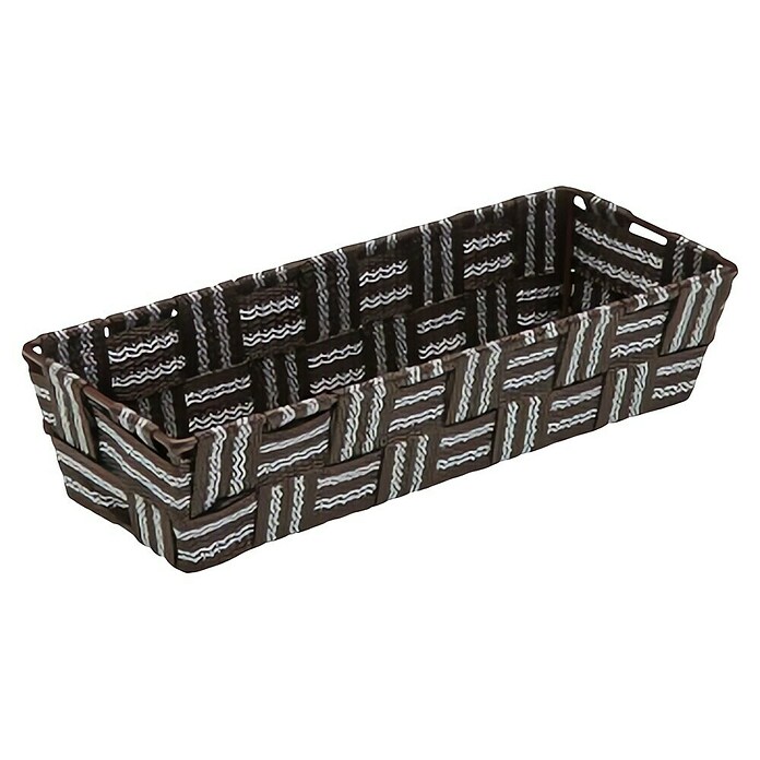 Versa Cesta para el baño alargada (L x An x Al: 25 x 10 x 6 cm, Tela, Marrón oscuro) | BAUHAUS