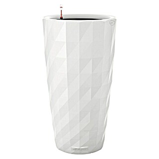 Lechuza Pflanzsäule rund Diamante (Außenmaß (Ø x H): 40 x 75 cm, Kunststoff, Weiß Glänzend)