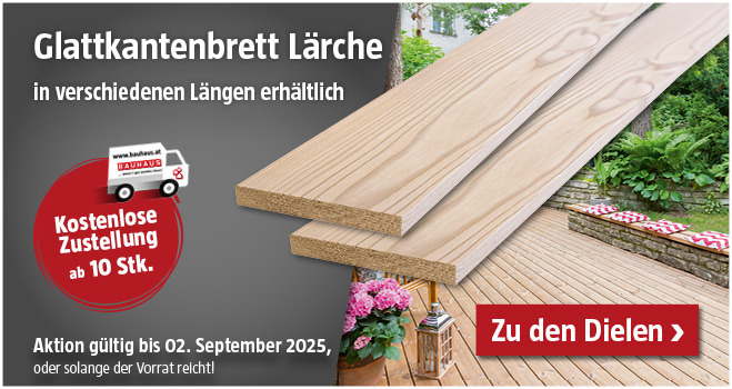 Aktion Terrassendielen Lärche versandkostenfrei ab 10 Stk. bis 02.09.2025