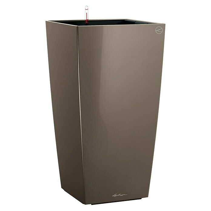 Lechuza Pflanzsäule eckig Premium (Außenmaß (L x B x H): 29,5 x 29,5 x 56,5 cm, Kunststoff, Taupe, Hochglänzend) | BAUHAUS