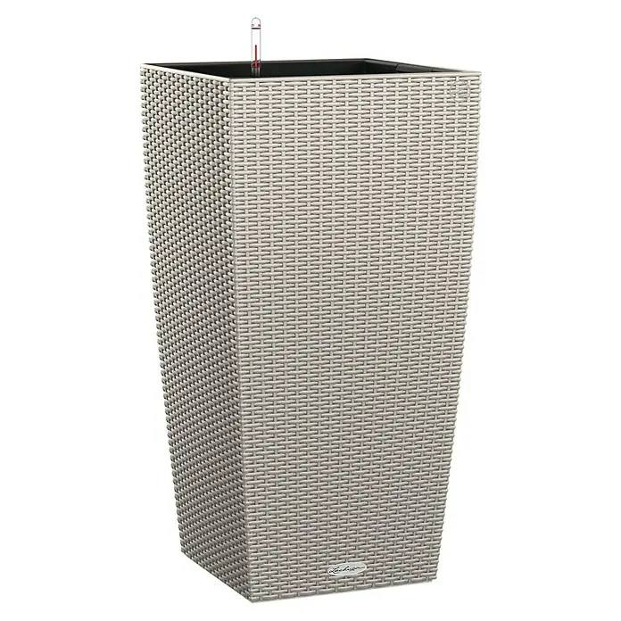 Lechuza Cottage Pflanzsäule eckig Cubico 40 - Außenmaß (L x B x H): 39,5 x 39,5 x 75,5 cm, Kunststoff, Sandbraun - Lechuza Cube-Pflanzgefäß in Flechtoptik für den Innen- und Außenbereich. Das Pflanzgefäß ist robust, stilvoll und perfekt für Pflanzenliebhaber.