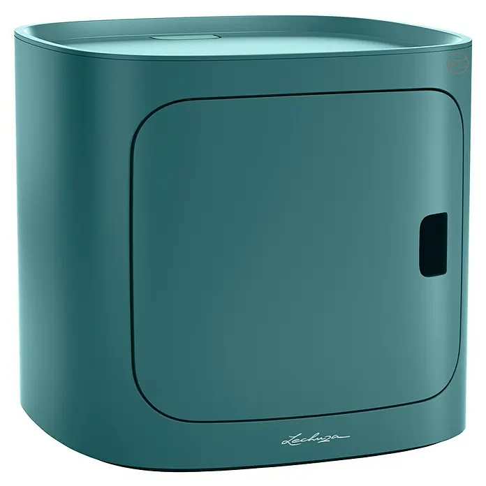 Lechuza Aufbewahrungsmodul Pila Color - Außenmaß (L x B x H): 35 x 35 x 33 cm, Kunststoff, Petrolblau - Das LECHUZA Cube Glossy Pflanzgefäß in Lagoon Blue bietet eine stilvolle Möglichkeit, Pflanzen zu präsentieren und Räume zu verschönern.