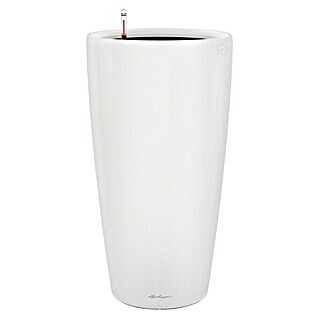 Lechuza Pflanzsäule rund Rondo Premium (Außenmaß (Ø x H): 32,5 x 56,5 cm, Kunststoff, Weiß Matt)