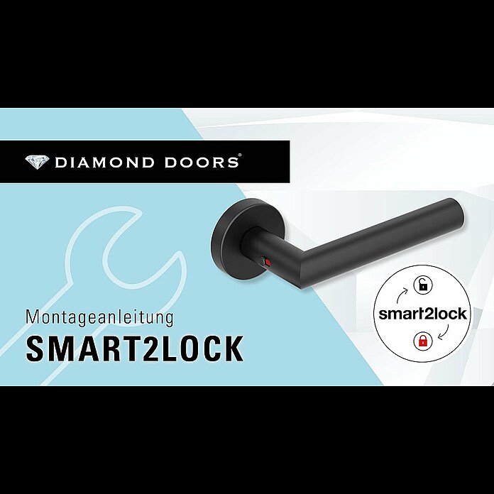 Diamond Doors Zimmertürgarnitur L-Form Premium Smart2Lock links (Stärke Tür: 38 mm - 45 mm, L-Form, Edelstahl matt, DIN Anschlag: Links, Passend für: Türen ohne Schlüssellochbohrung, Türen mit Schlüssellochbohrung benötigen zusätzlich eine Blindrosette) | BAUHAUS