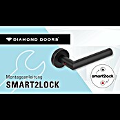 Diamond Doors Zimmertürgarnitur L-Form Premium Smart2Lock links (Stärke Tür: 38 mm - 45 mm, L-Form, Edelstahl matt, DIN Anschlag: Links, Passend für: Türen ohne Schlüssellochbohrung, Türen mit Schlüssellochbohrung benötigen zusätzlich eine Blindrosette) | BAUHAUS