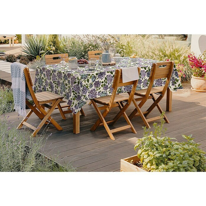 D-c-fix Manhattan Tischdecke Meterware Manhatten Provenzia (Breite: 140 cm, Weiß,Blau,Lila, Eckig) | BAUHAUS