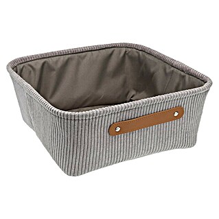 Cesta de tela Corduroy (L x An x Al: 32 x 32 x 13,5 cm, Gris claro)