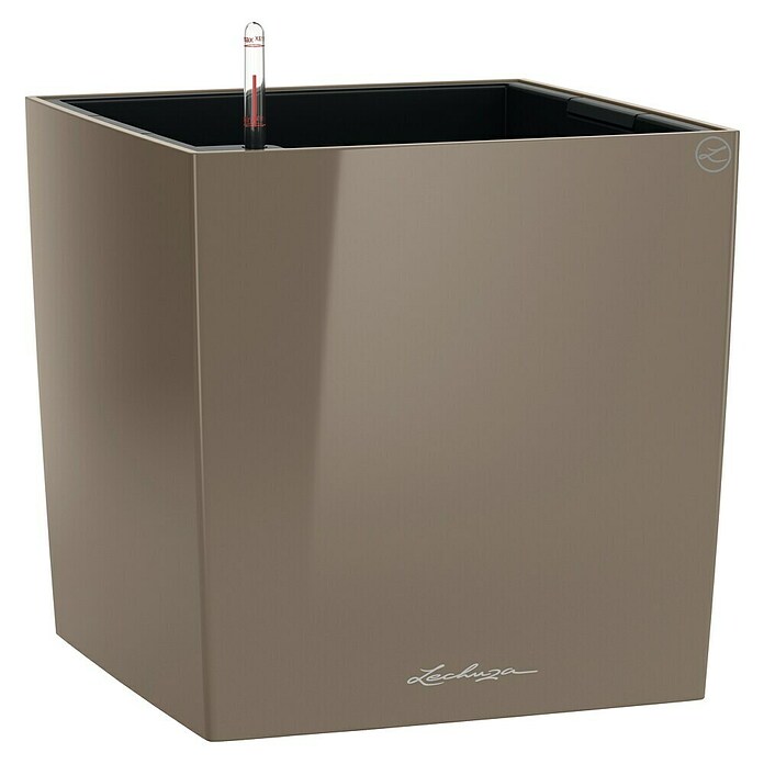 Lechuza Cube Pflanzkübel eckig Premium (Außenmaß (L x B x H): 49 x 49 x 49,5 cm, Kunststoff, Taupe) | BAUHAUS