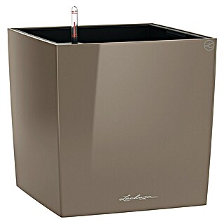 Lechuza Cube Pflanzkübel eckig Premium (Außenmaß (L x B x H): 49 x 49 x 49,5 cm, Kunststoff, Taupe)